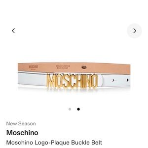 Moschino Logo Lettering Leather Belt